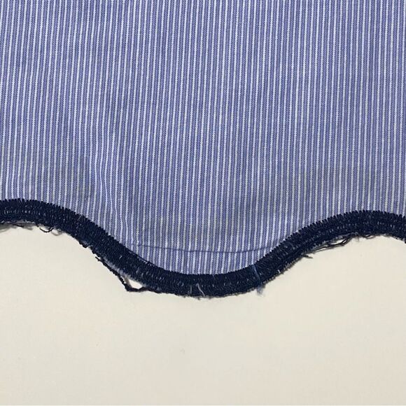 Zara Basic Collection Blue Pinstriped 3/4 Bell Sleeve Top Women's Size Small - Picture 7 of 15